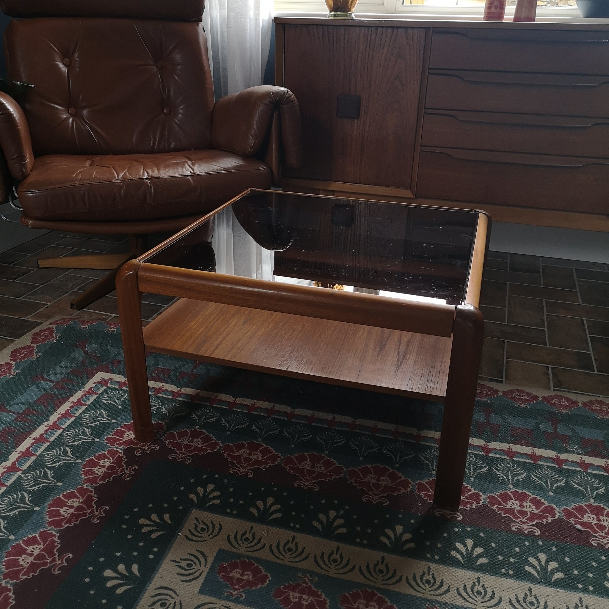 Myers Smoked Mid Century Table